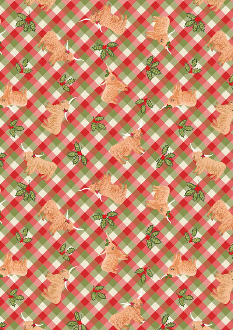 Highlands and Holly Gingham in Festive from Celtic Christmas by Lewis & Irene