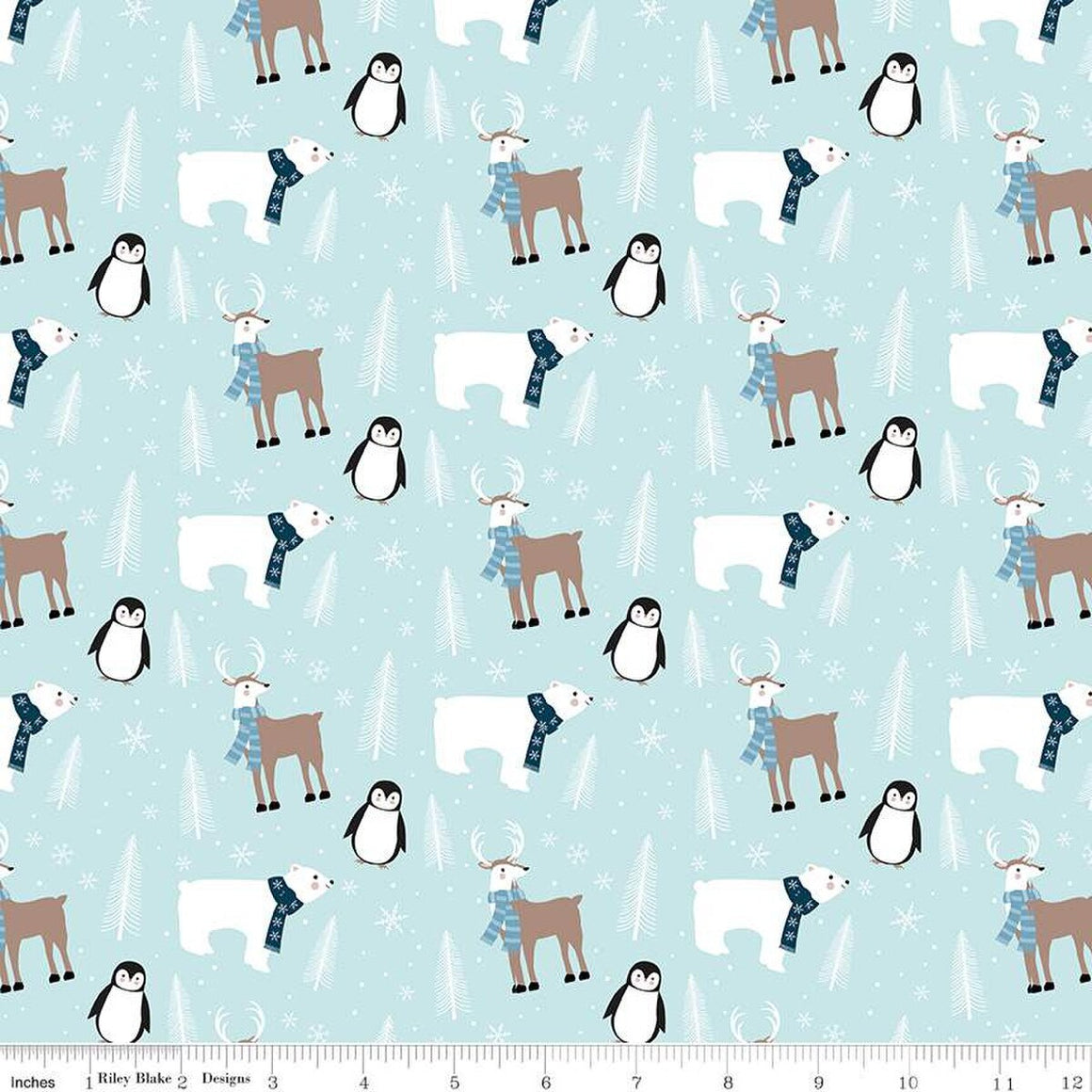 Main in Aqua from Winter Magic by Dani Mogstad from Riley Blake Designs