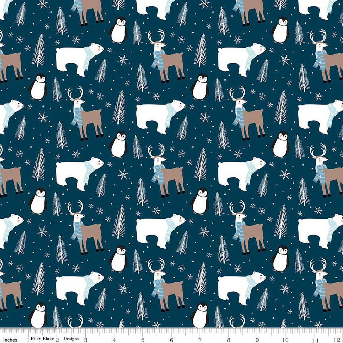 Main in Navy from Winter Magic by Dani Mogstad from Riley Blake Designs
