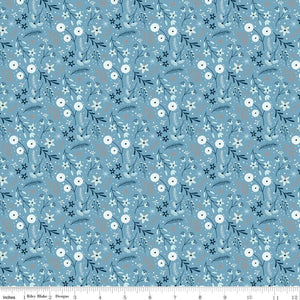 Floral in Blue from Winter Magic by Dani Mogstad from Riley Blake Designs