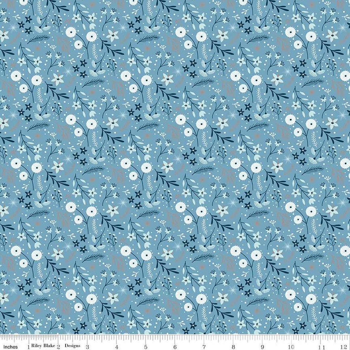 Floral in Blue from Winter Magic by Dani Mogstad from Riley Blake Designs