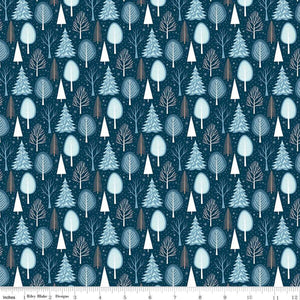 Trees in Navy from Winter Magic by Dani Mogstad from Riley Blake Designs