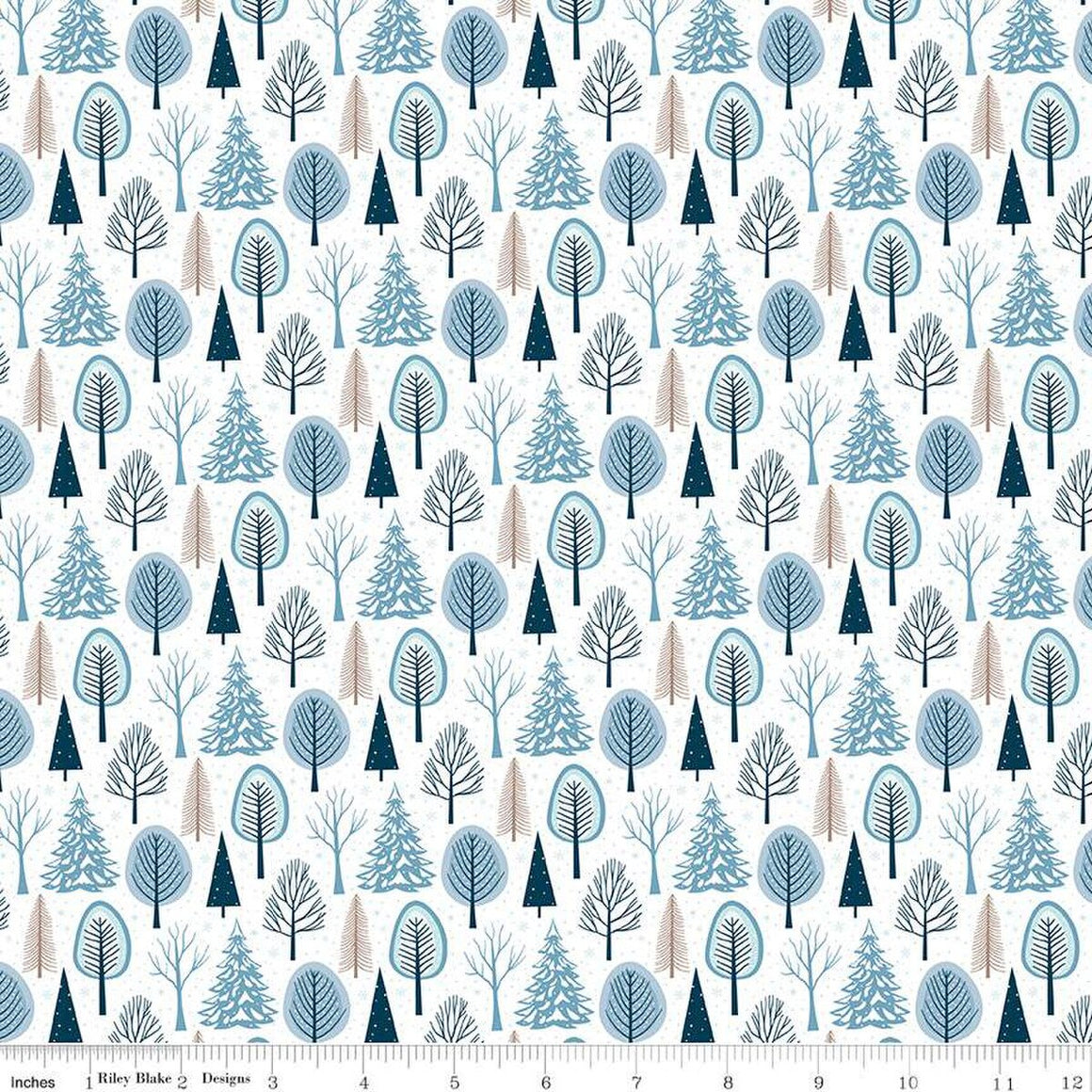Trees in White from Winter Magic by Dani Mogstad from Riley Blake Designs