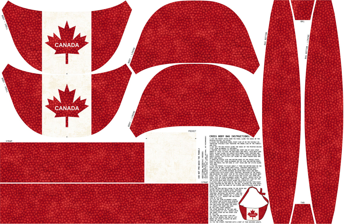 Crossbody Bag || PANEL || from Canadian Classics 3 by Deborah Edwards for Northcott