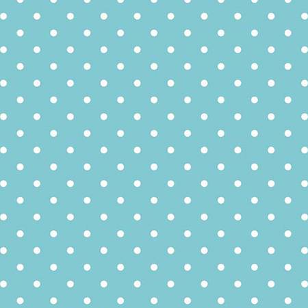 White Swiss Dot On Aqua