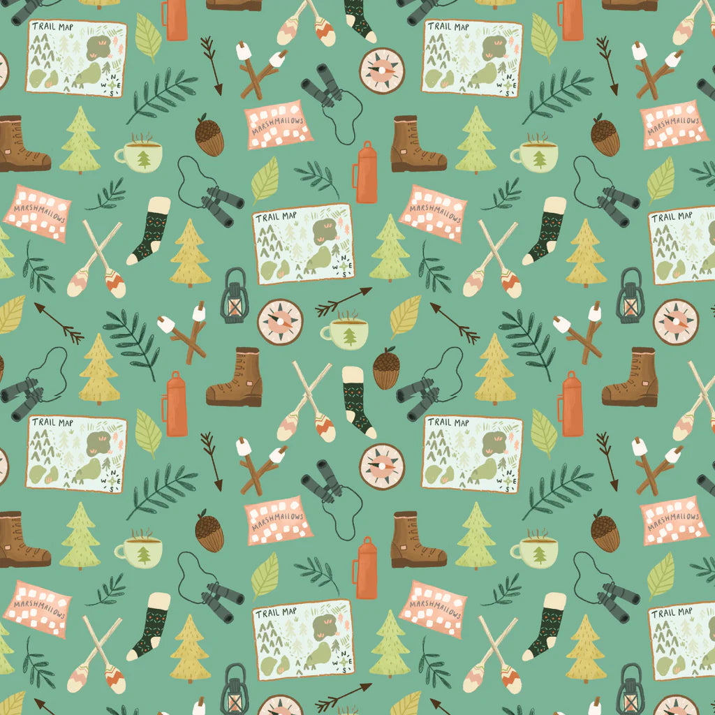 Camping Gear for Cedar Camp for Dashwood Fabrics, Designer Fabric