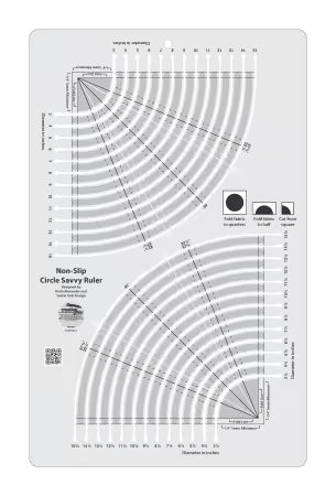 Creative Grids Quilt Ruler Circle Savvy 11-3/4in x 18-1/2in