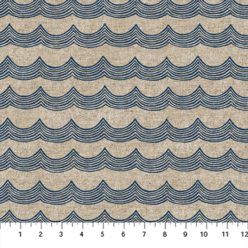 Waves in Navy - Terra by Ghazal Razavi for FIGO fabrics