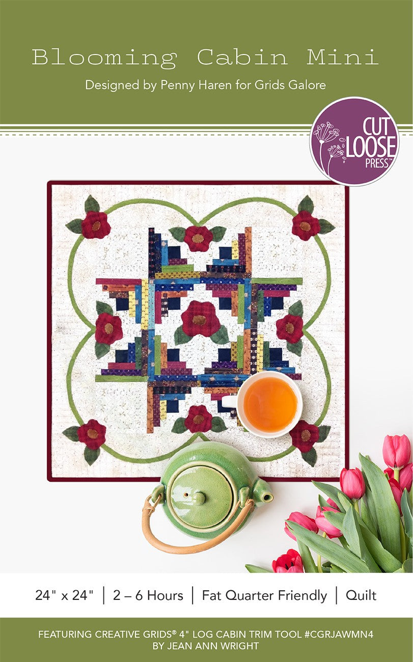 Blooming Cabin Mini quilt pattern