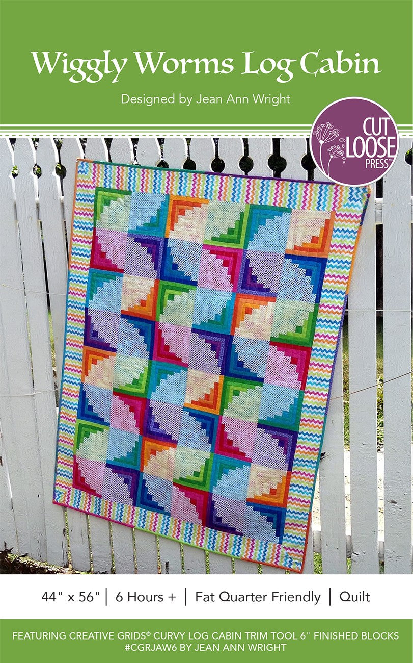 Wiggly Worms Log Cabin quilt pattern