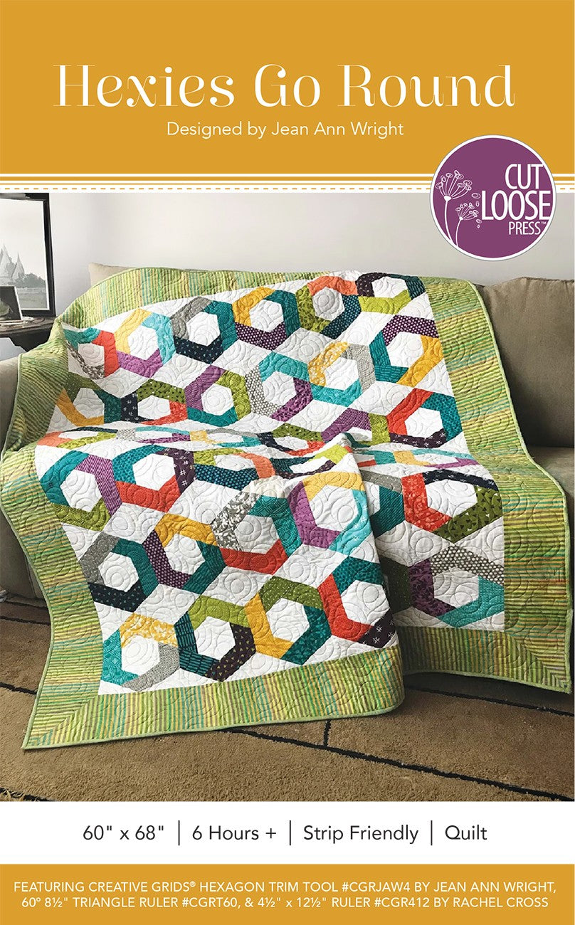 Hexies Go Round quilt pattern