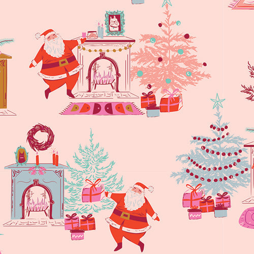Down the Chimney in Taffy from Christmas in Color by AGF Studio for Art Gallery Fabrics