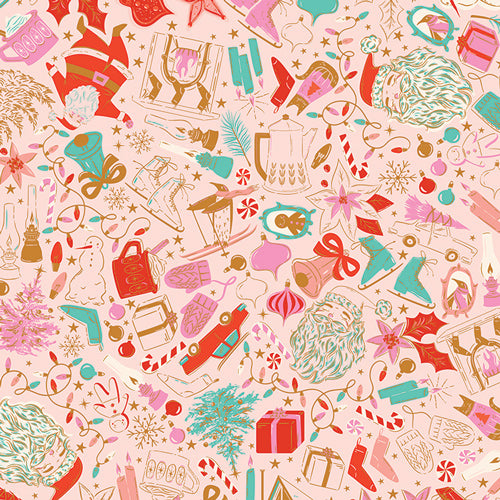 Decked and Dazzled from Christmas in Color by AGF Studio for Art Gallery Fabrics, Designer Fabric