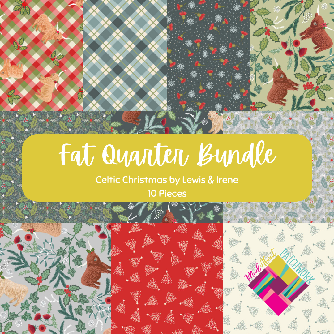 Celtic Christmas Fat Quarter Bundle (10FQs) by Lewis & Irene, Designer Bundle