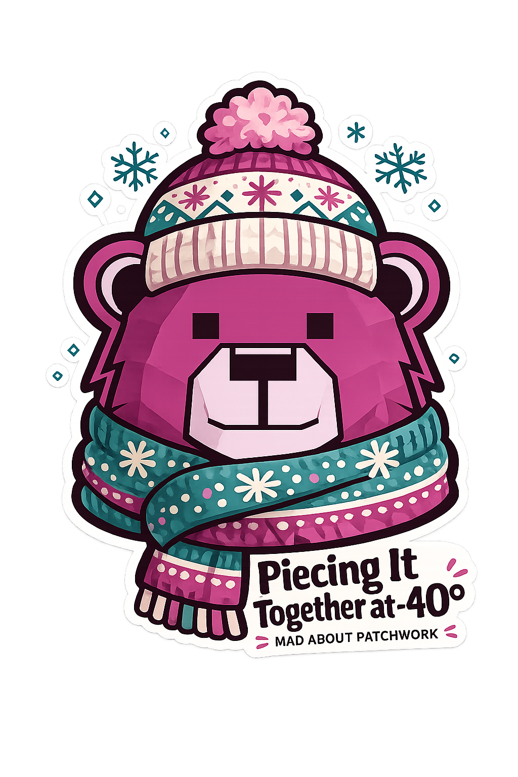 Piecing It Together at -40° — Winnipeg 2026 Sticker, Fun Stuff