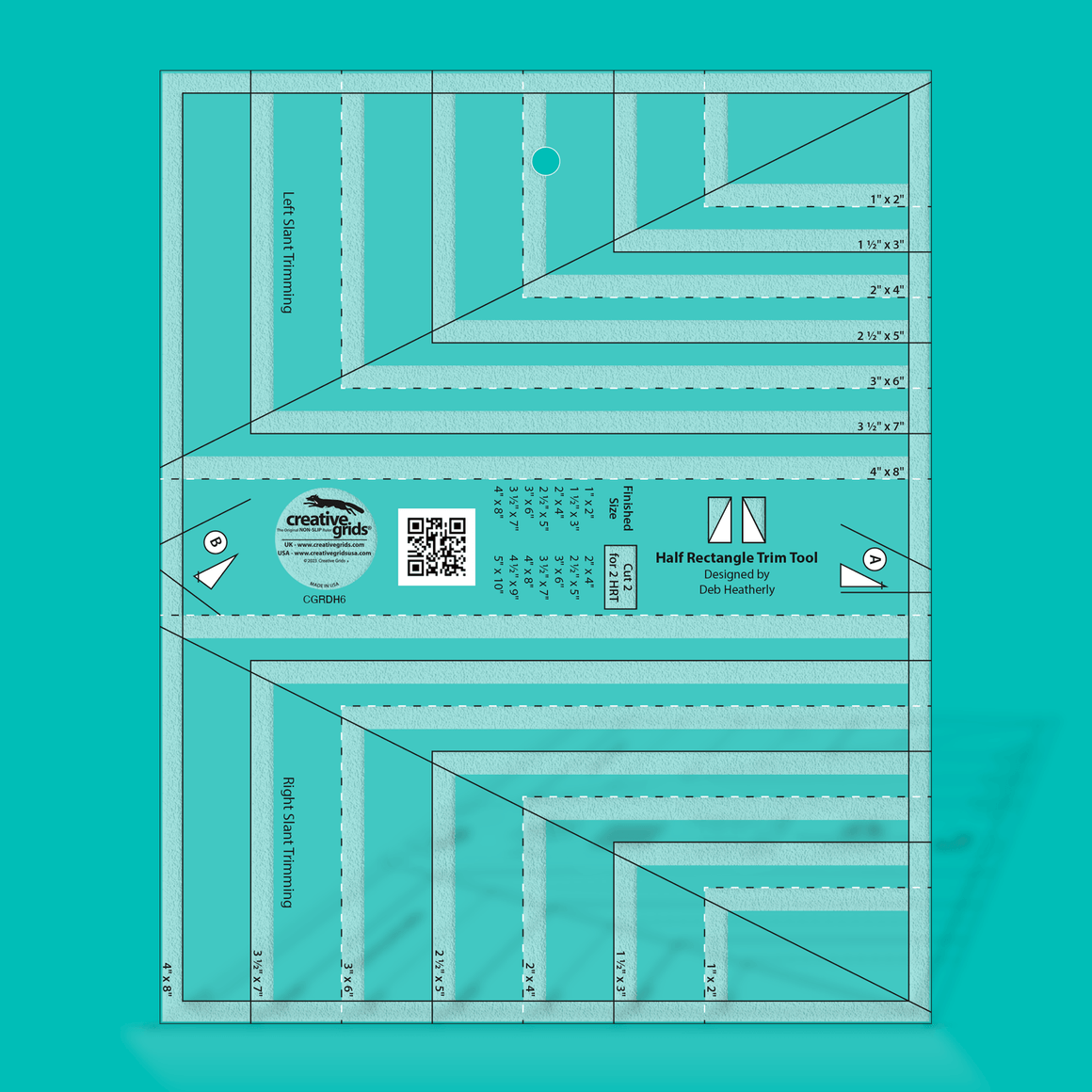 Creative Grids Quilt Ruler Half Rectangle Trim Tool