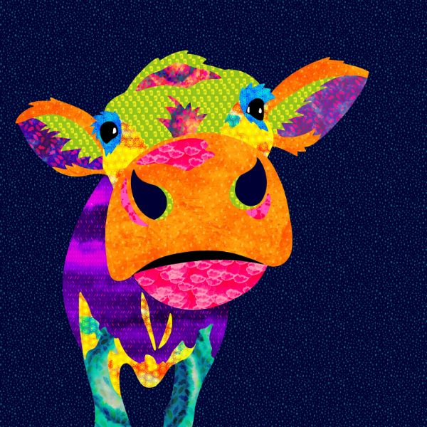Daisy the Cow || PANEL || from the Farmyard Collection by Delphine Brooks for Lewis & Irene