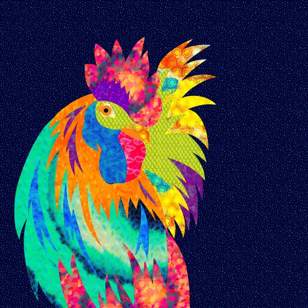 Clement the Cockerel || PANEL || from the Farmyard Collection by Delphine Brooks for Lewis & Irene