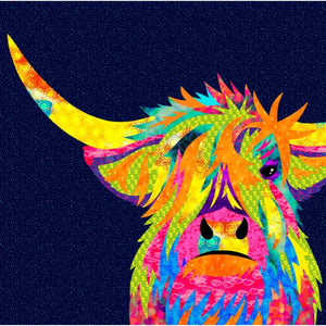 Hamish the Highland Cow || PANEL || from the Farmyard Collection by Delphine Brooks for Lewis & Irene