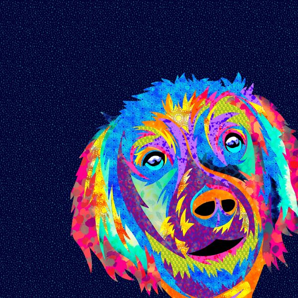 Lola the Dog || PANEL || from the Farmyard Collection by Delphine Brooks for Lewis & Irene