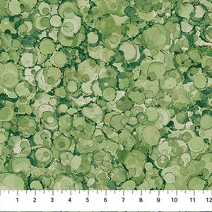 Midas Touch - Bubble Texture in Green for Northcott