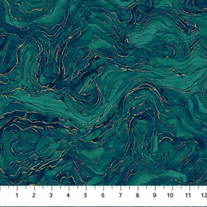 Midas Touch - Wave Texture in Teal for Northcott