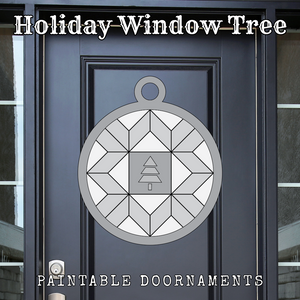 Holiday Window Tree - Holiday Doornaments || Barn Block ||