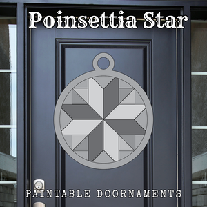 Poinsettia Star - Holiday Doornaments || Barn Block ||