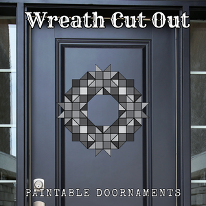 Wreath Cut Out - Holiday Doornaments || Barn Block ||