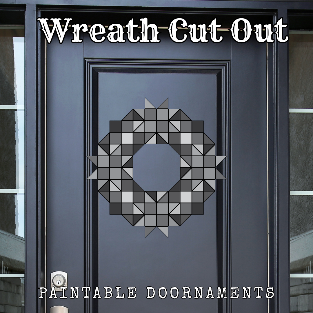 Wreath Cut Out - Holiday Doornaments || Barn Block ||