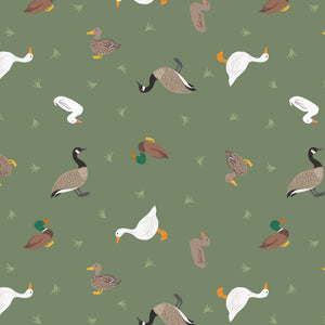 Ducks & Geese in Green from Rivers & Creeks by Lewis & Irene