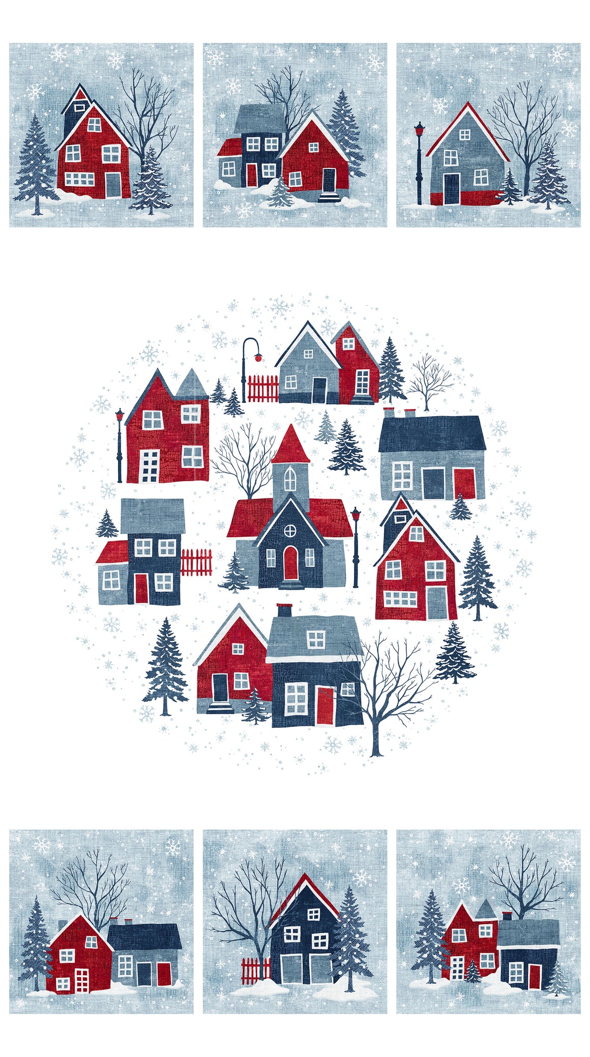 Village in White Multi || PANEL || from Village Folk by Northcott Studio