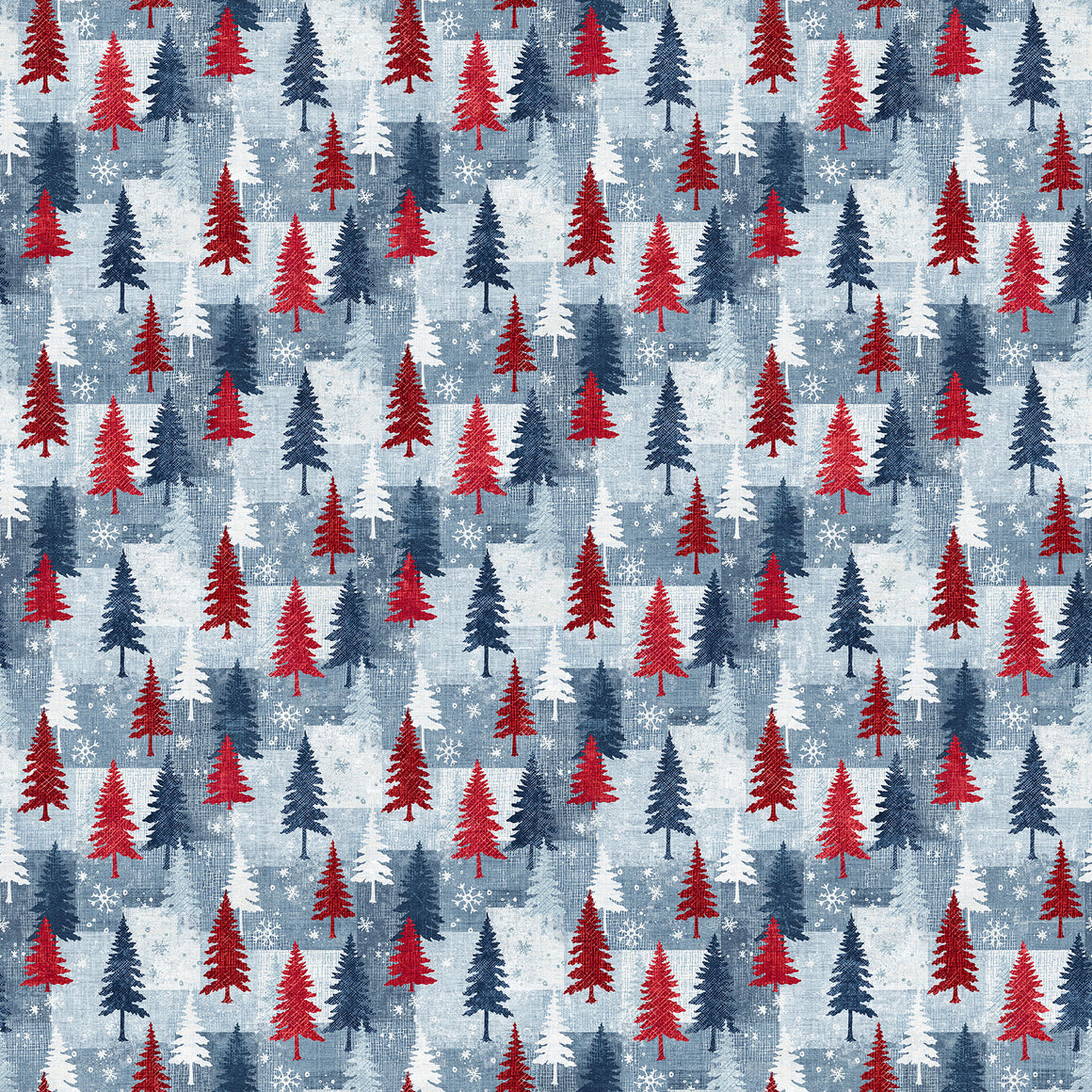 Trees in Light Blue Multi from Village Folk by Northcott Studio