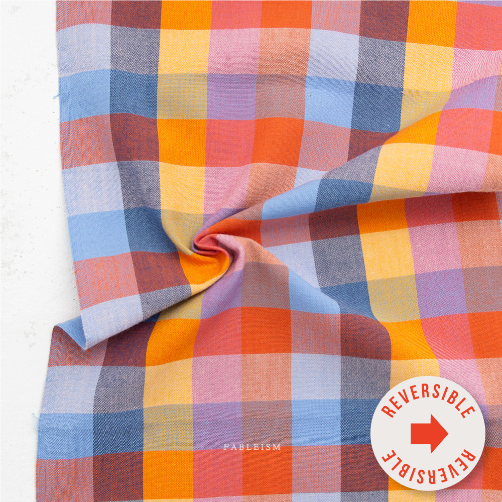 1 Inch Happy Checkers in Cornucopia from Fine & Dandy by Fableism Supply Co., Specialty Fabric