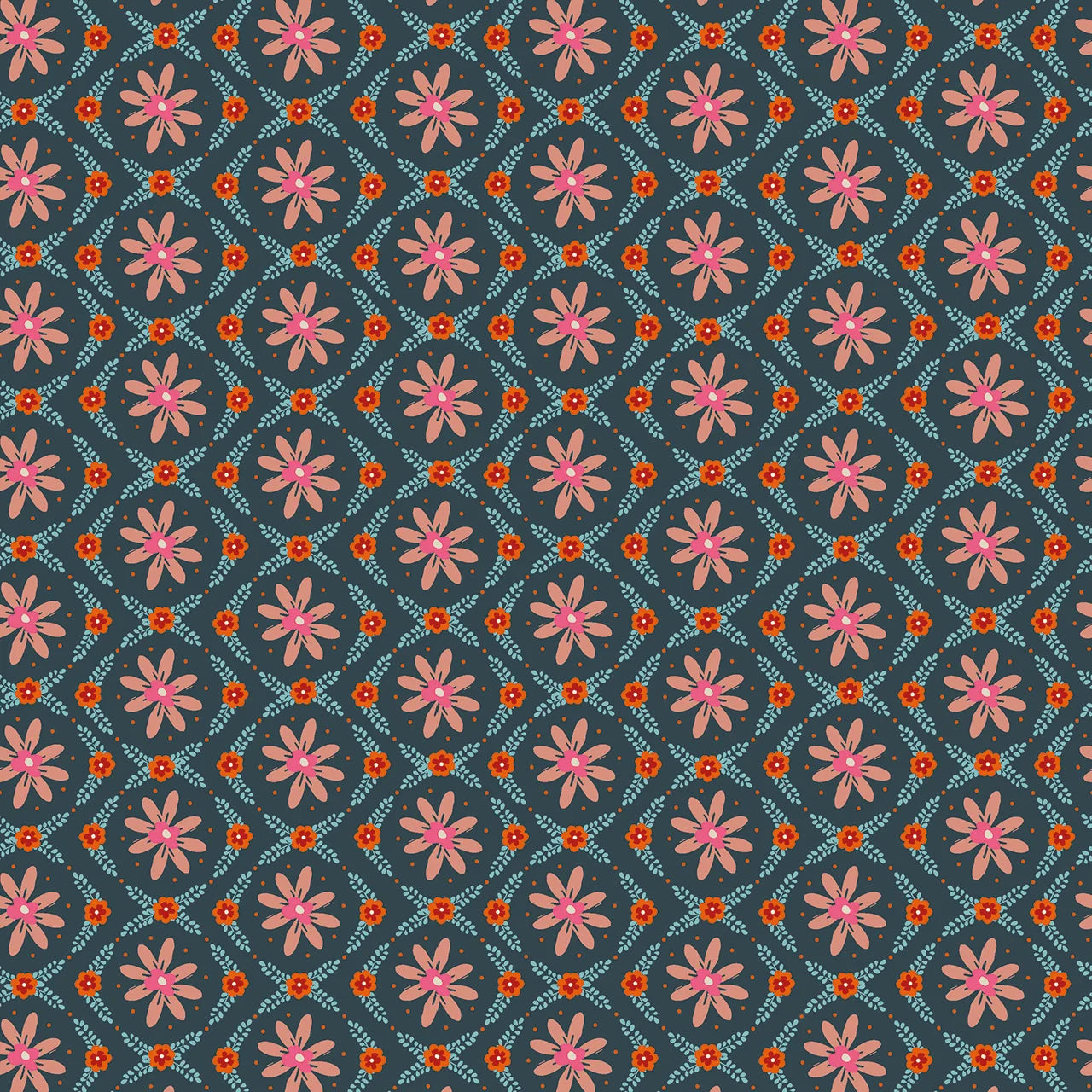 Daisy Chain  in Demin for Fine Folk by Helen Black by Thread & Ink Design Studio