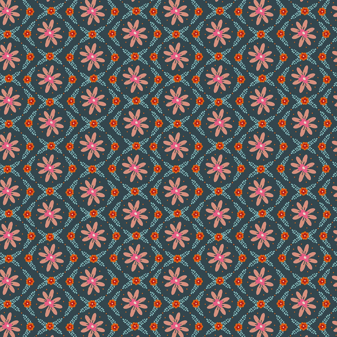 Daisy Chain  in Demin for Fine Folk by Helen Black by Thread & Ink Design Studio