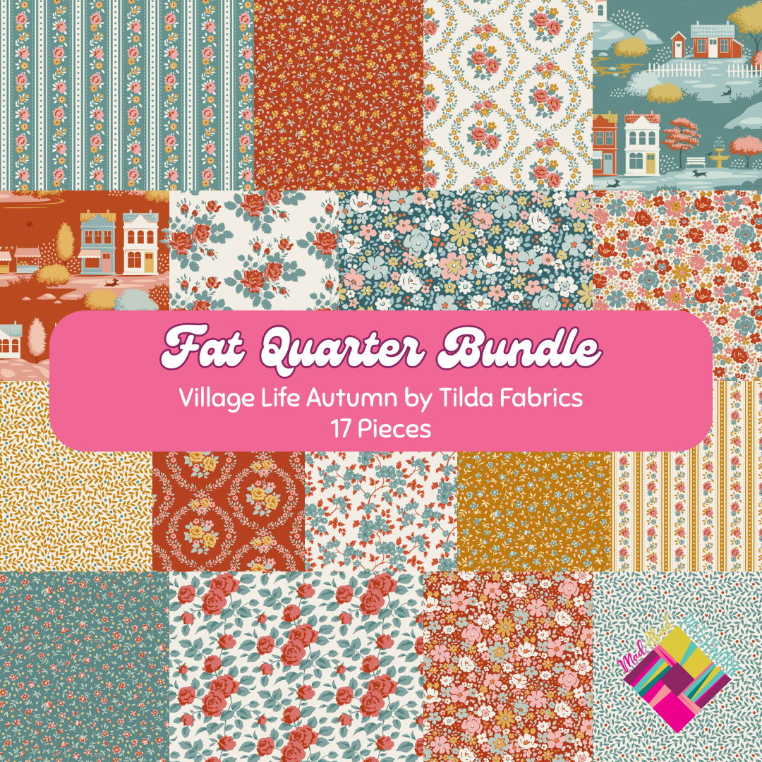 || PRE-ORDER || Tilda Village Life Autumn Fat Quarter Bundle (17FQs), Designer Bundle