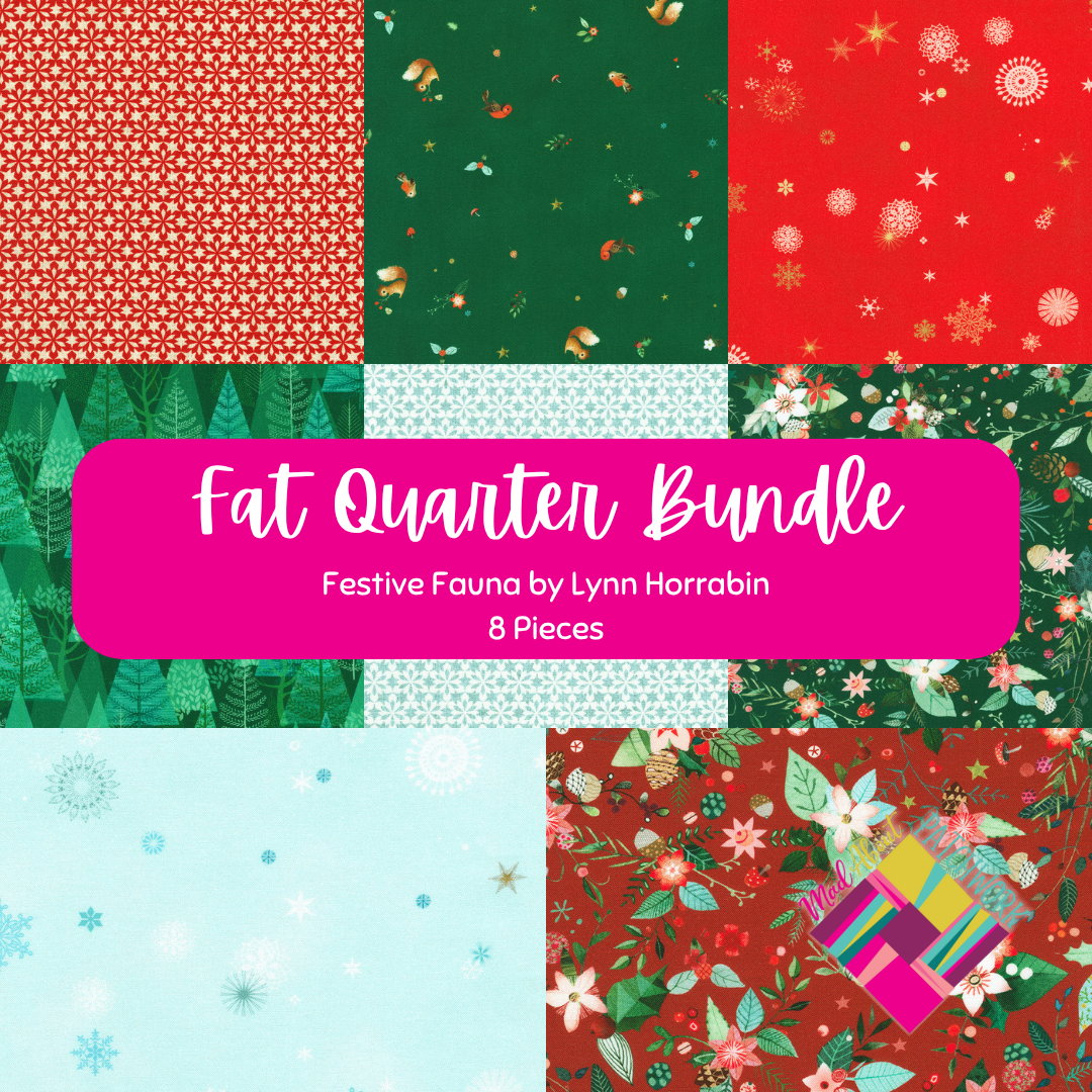 Festive Fauna Fat Quarter Bundle (9FQs) by Lynn Horrabin for Robert Kaufman Fabrics