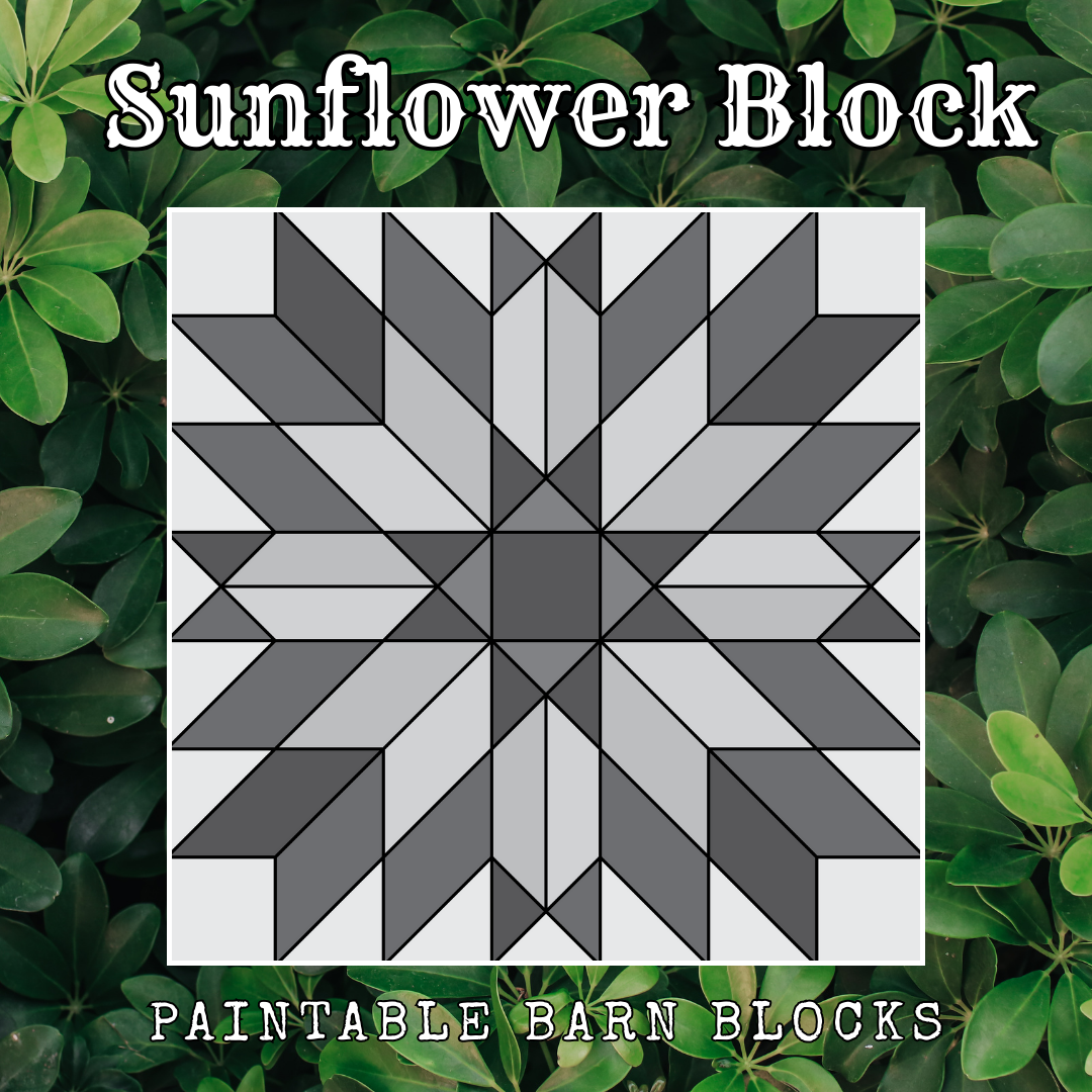 Sunflower Block - Floral || Barn Block ||