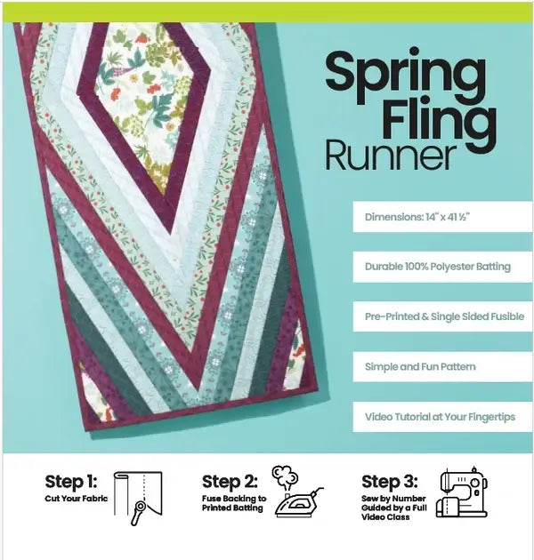 Spring Fling Runner - Quilt-As-You-Go Batting Kit