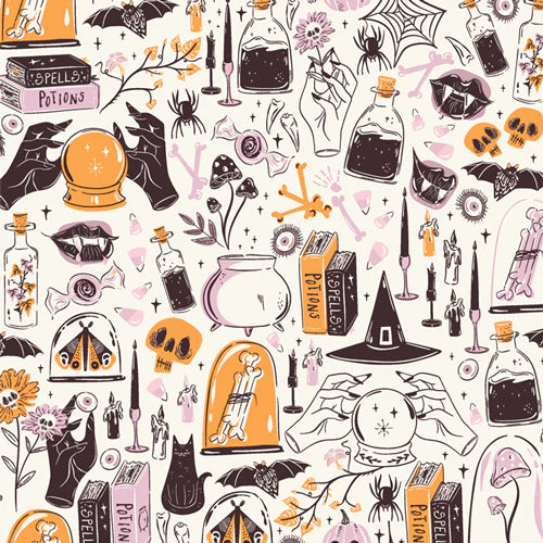 Witching Hour in Moon, for Ghostly & Haunted for Art Gallery Fabrics