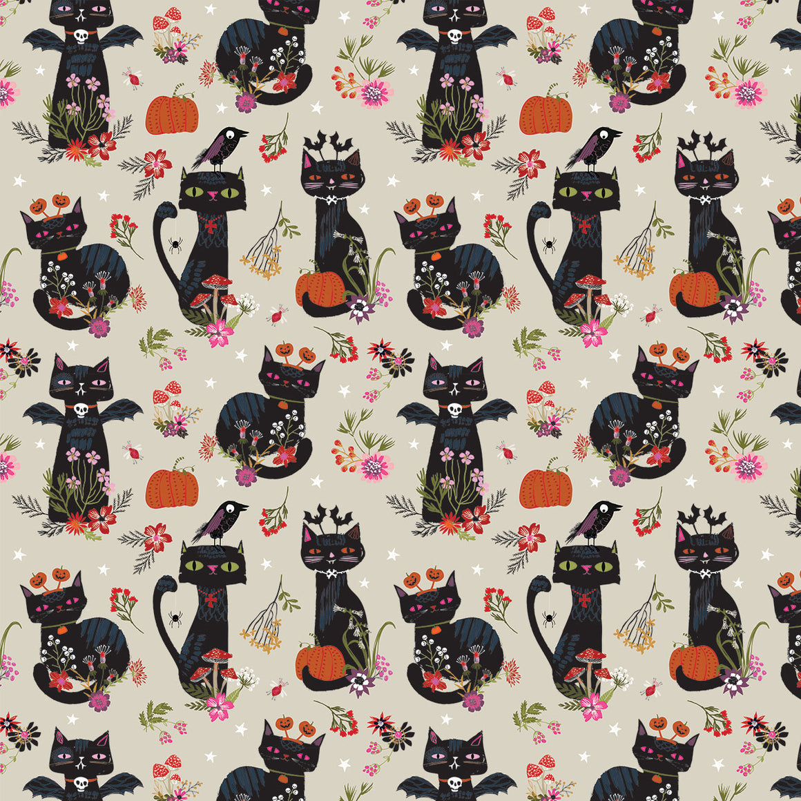 Witchy Whiskers from Hocus Pocus by Thread & Ink Design Studio, Designer Fabric