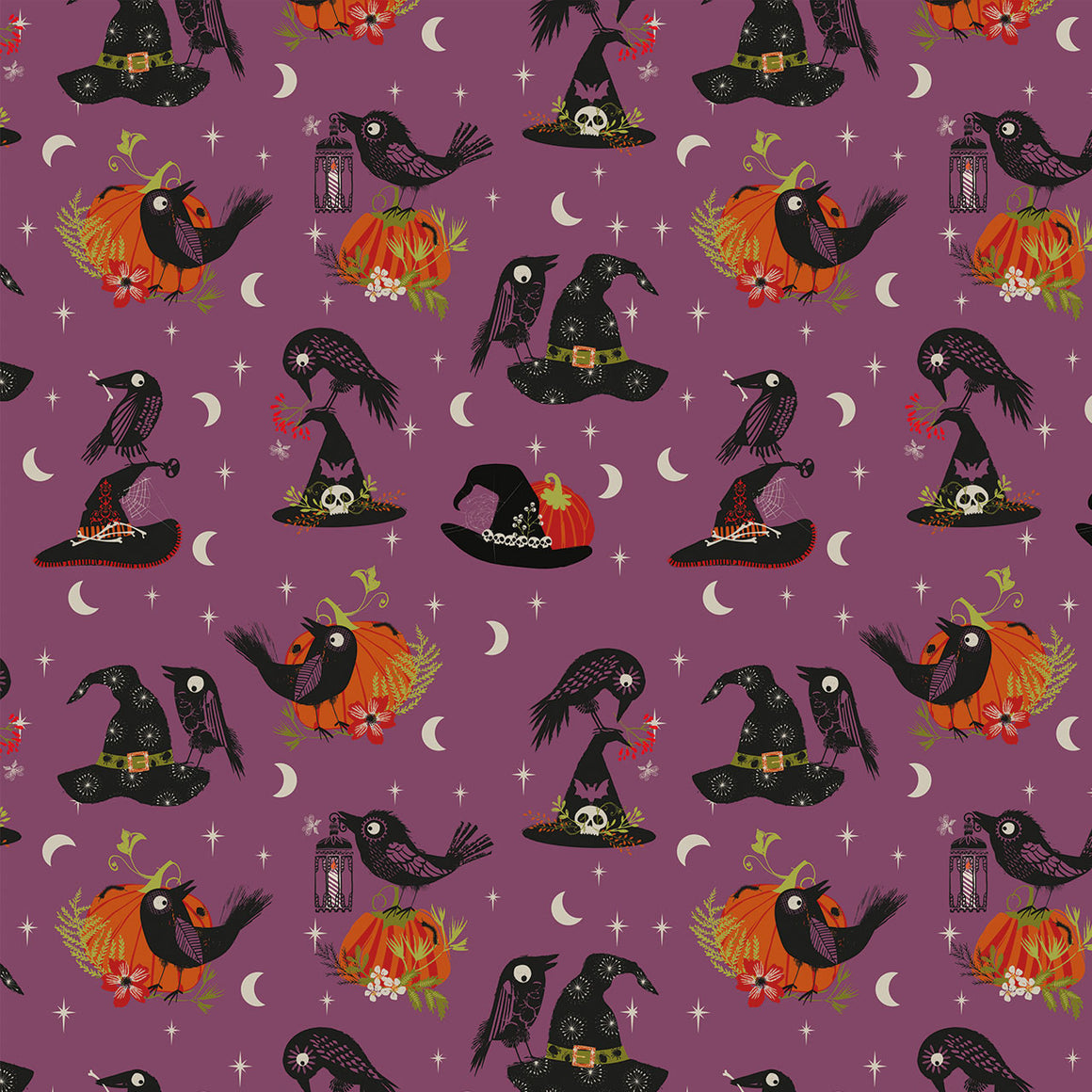 Beaks & Brims from Hocus Pocus by Thread & Ink Design Studio, Designer Fabric