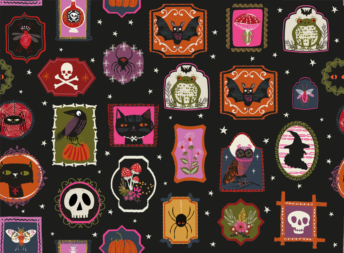 Ghoulish Gallery from Hocus Pocus by Thread & Ink Design Studio, Designer Fabric