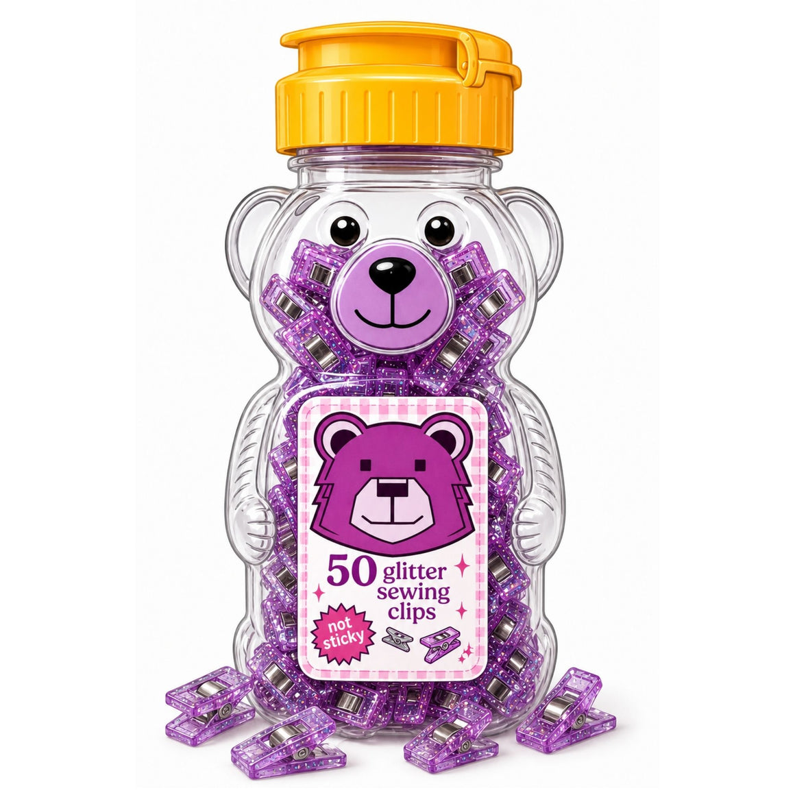 Honey Bear Glitter Clips