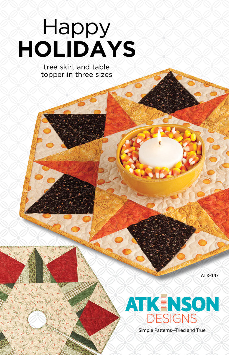 Happy Holidays Tree Skirt and Table Topper Pattern