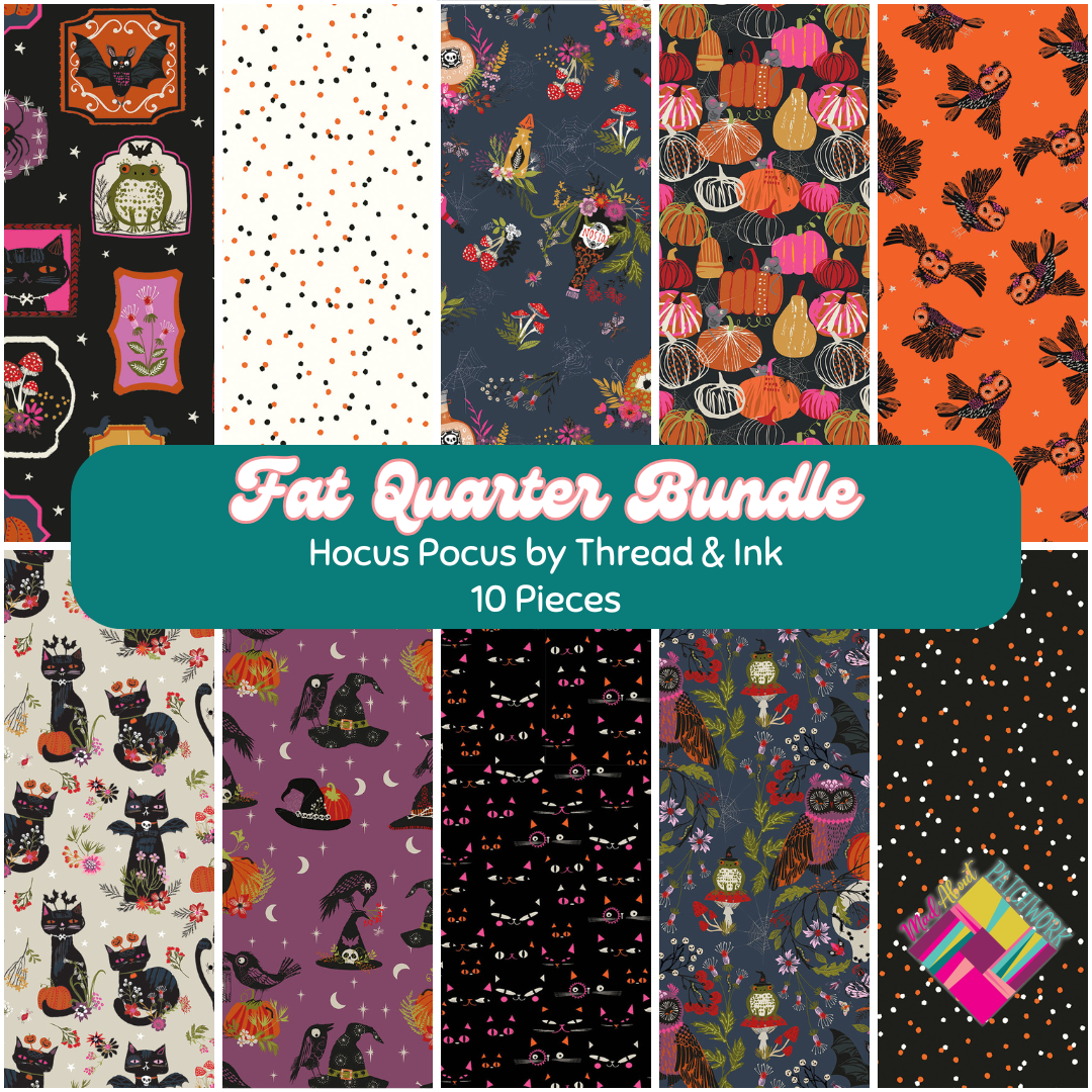 Hocus Pocus Fat Quarter Bundle (10FQs) by Thread & Ink, Designer Fabric