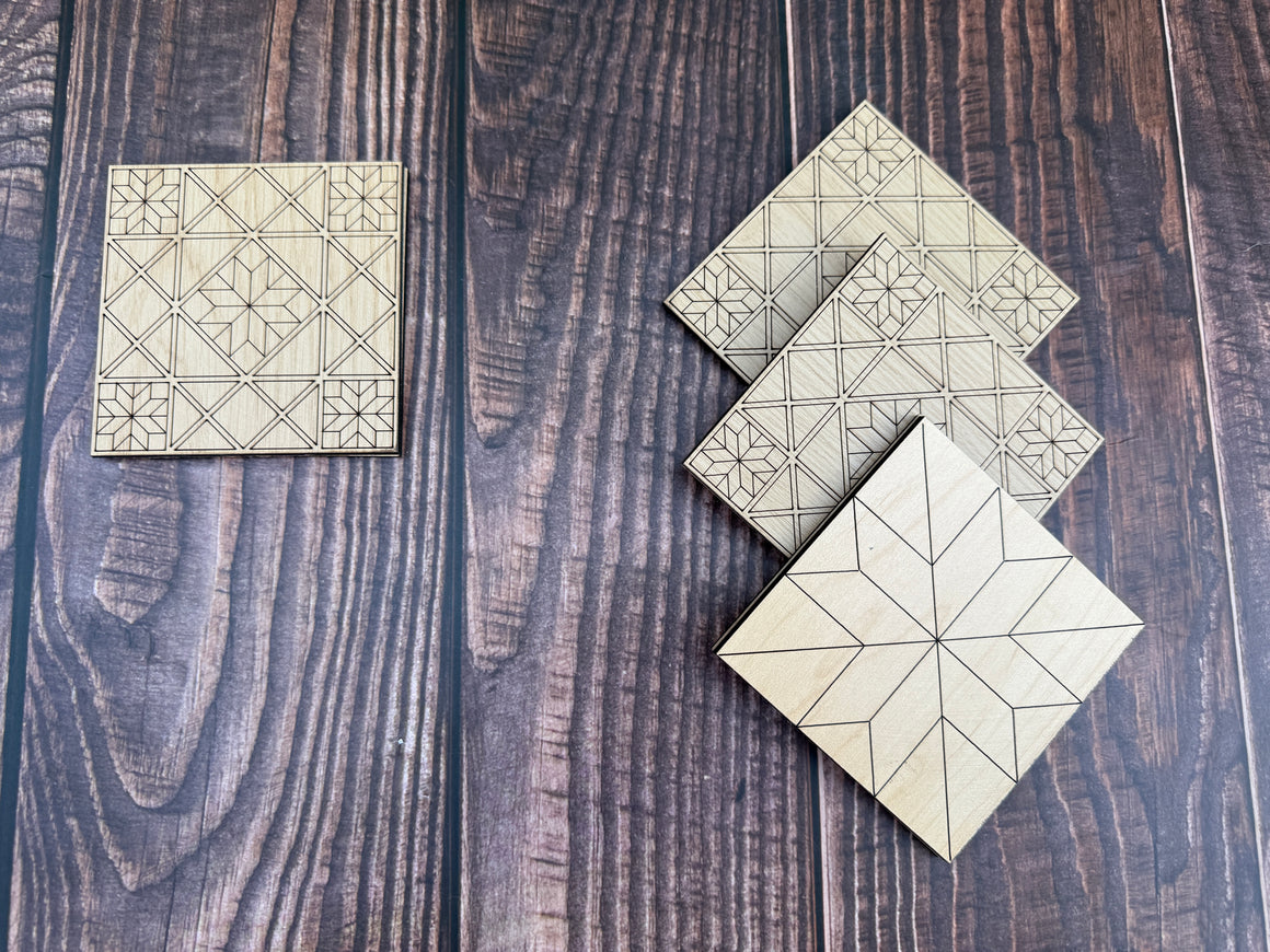 Quilt Block Wooden Coasters