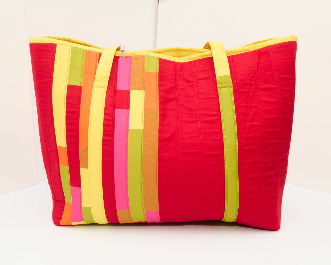 Colour Block Tote Fall Orange