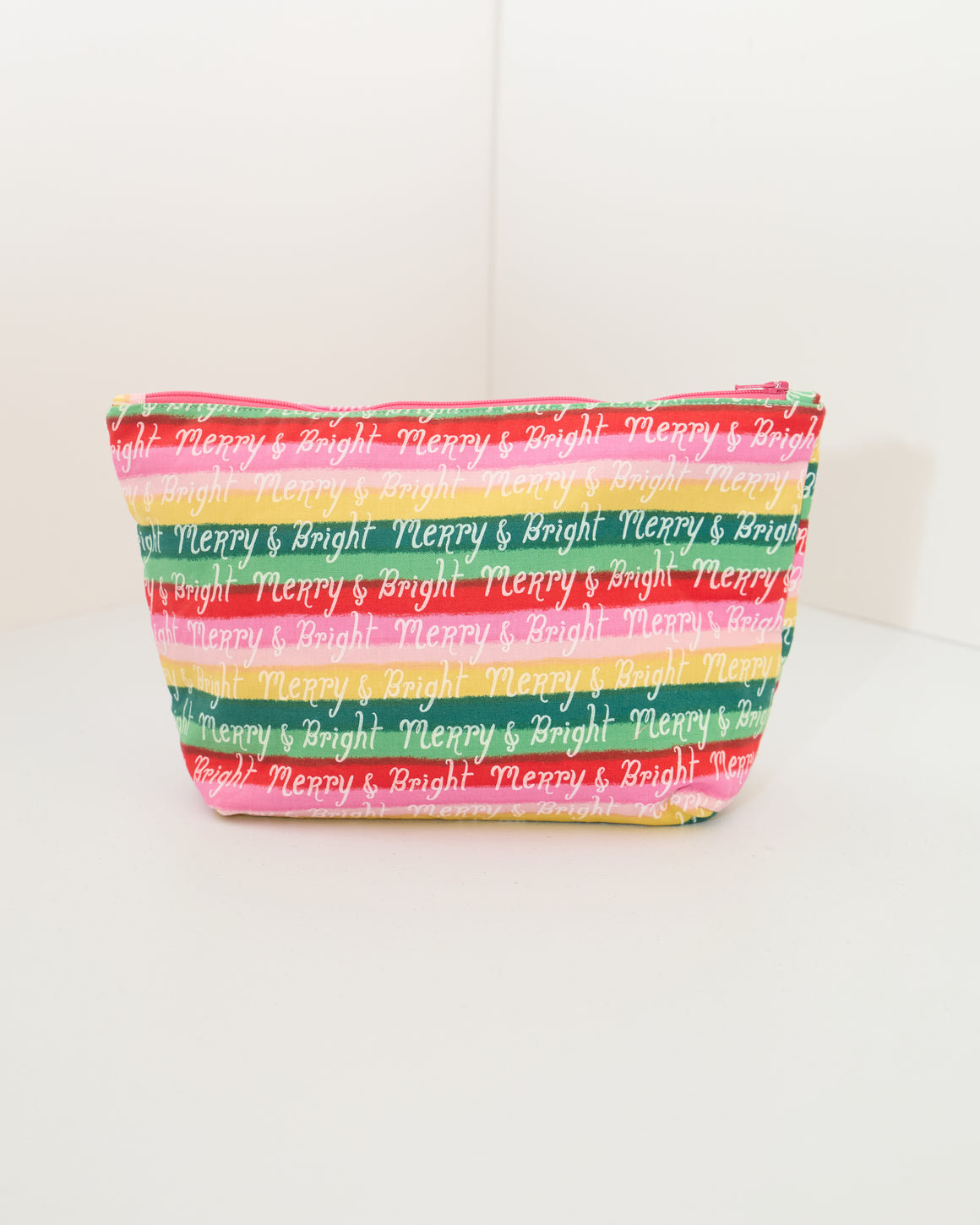 Quick Carry Zip Pouch - Merry Christmas Stripe